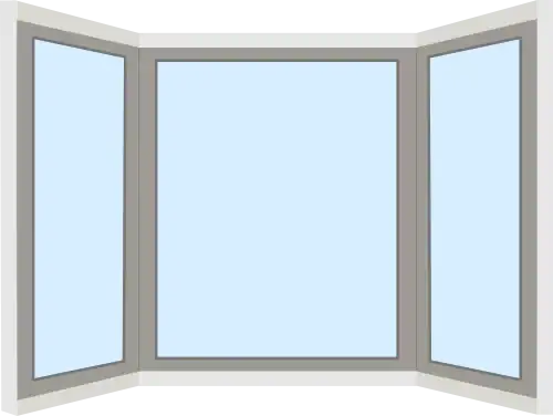 Simple graphic of a bay window.