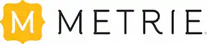 Metrie logo featuring a yellow and black design.