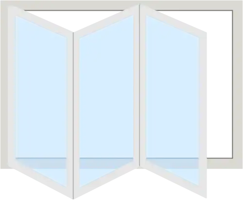 Simple graphic of a pass through window also known as a folding window.