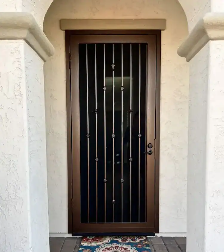 Brown screen mesh security door by Steel Advantage